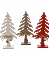 Witte decoratie kerstboom van hout