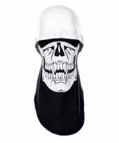 Zwart biker masker skeletprint voor volwassennen 10097411