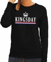 Zwart kingsday en hollandse vlag sweater dames