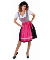 Zwart tiroler jurkje met roze schort