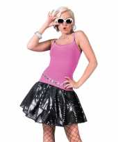 Zwarte 70s disco verkleedkleding rok voor dames