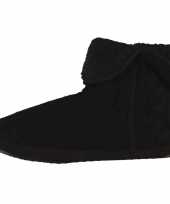 Zwarte gebreide hoge huispantoffels sloffen voor heren