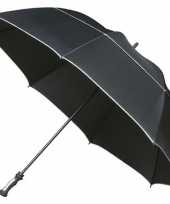 Zwarte windproof paraplu 140 cm